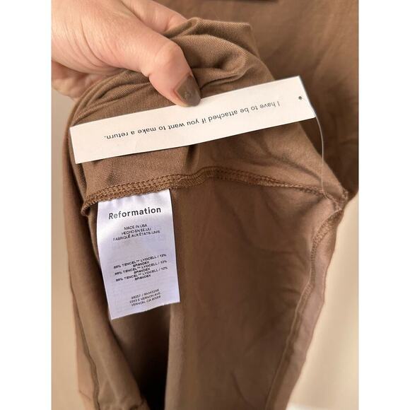 NEW NWT Reformation Jana Knit Mini Dress Nutty Brown size XS - Picture 7 of 7